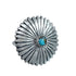 Navajo Turquoise Flower Sterling Silver Ring Size 7-1/2 AX128273